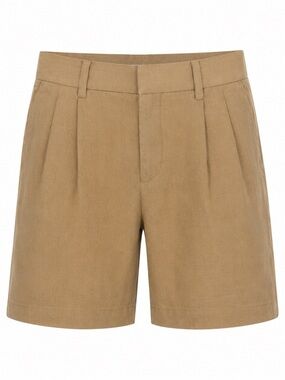 Express Linen Blend Shorts Women’s Size 8 Tan Pleated NWT Casual Summer